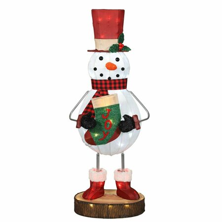 GOLDENGIFTS 36 in. Snowman Yard Decor LED Christmas Lights Warm White GO3308652